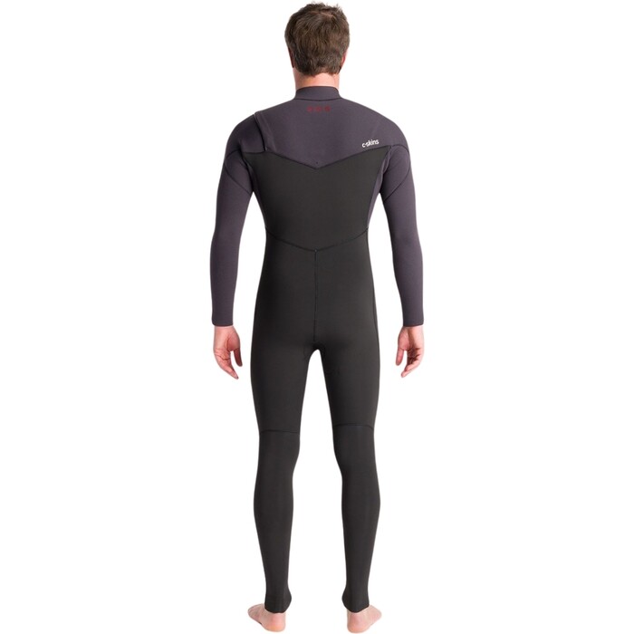 2024 C-Skins Mens NuWave Session 5/4/3mm Chest Zip Wetsuit C-NSE54MCZ - Black / Meteor x / Rust